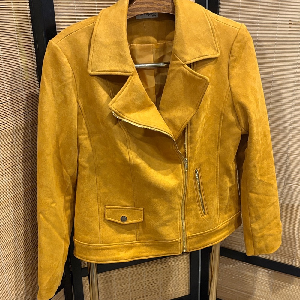 Mustard Suede like Jacket